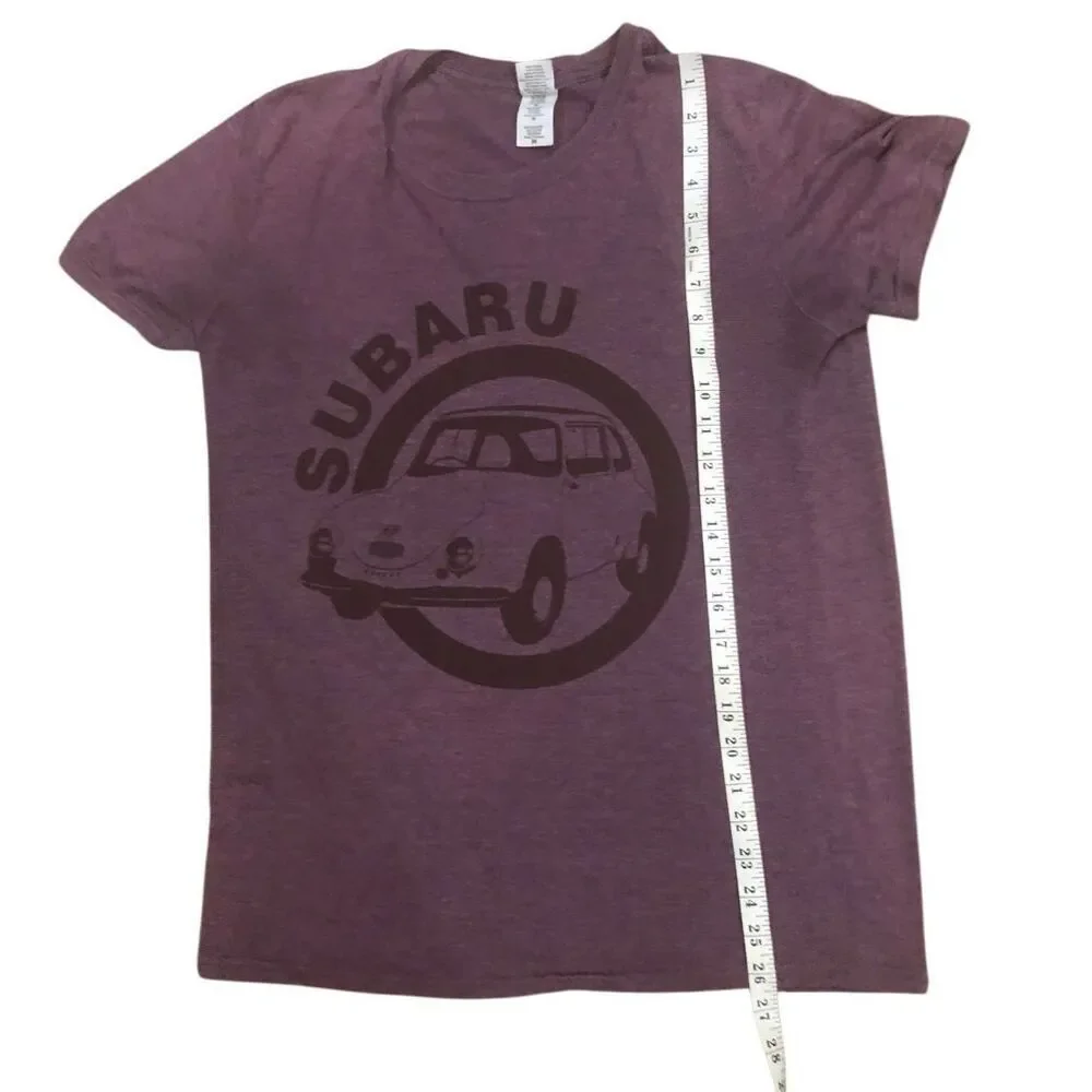 Maroon Subaru vintage style shirt sleeve tee shirt. Size M